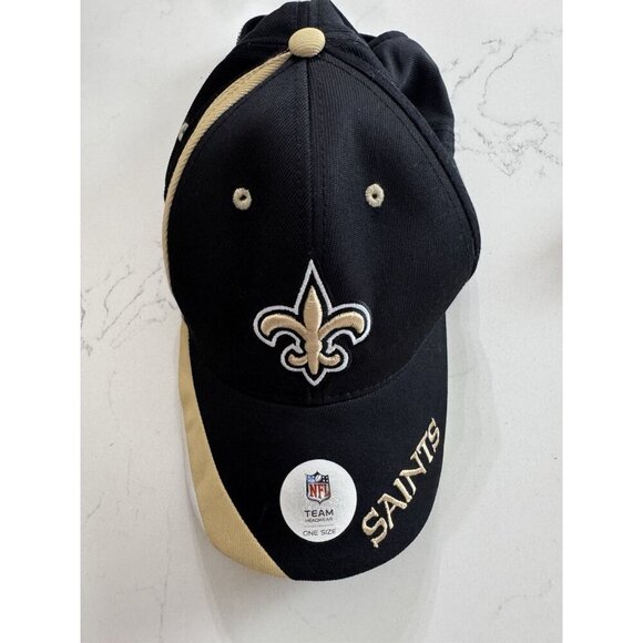 NFL New Orleans Saints Hat Cap Black Adjustable NFL Team Apparel Adult OSFA - Picture 1 of 6
